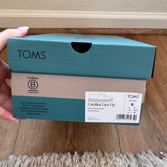 TOMS Carolina White Canvas Espadrille Shoes NIB - Picture 5 of 5